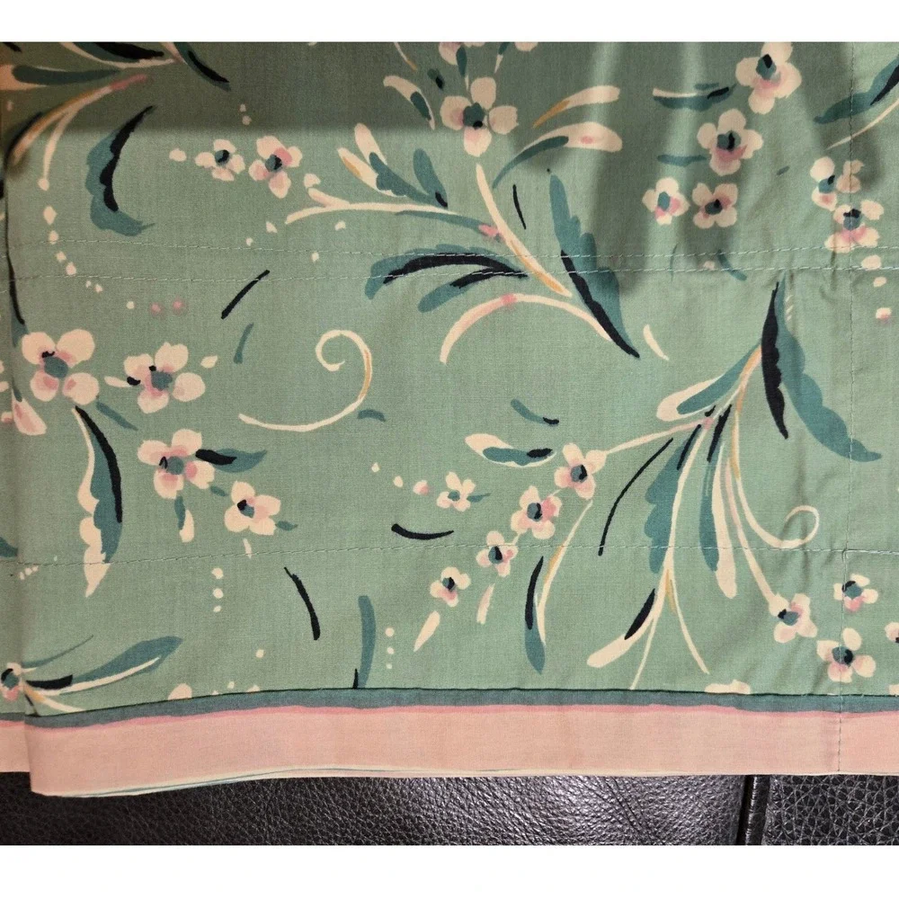 Unbranded Floral‎ Valance Green Pink Vintage Cottagecore 26x18 Good